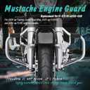 MoKitDora Touring Engine Guard Highway Rail Mustache Crash Bar 1.25" Fat for Harley 2009-up Road King Street Electra Glide and Trike Models, Chrome