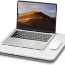 ZEAPTAC Portable Lap Laptop Desk with Pillow Cushion, Fits up to 15.6 inch Laptop, Lap Stand for Bed & Couch & Carpet, Book Tablet/Drawing Board/Computer Laptop Stand - White