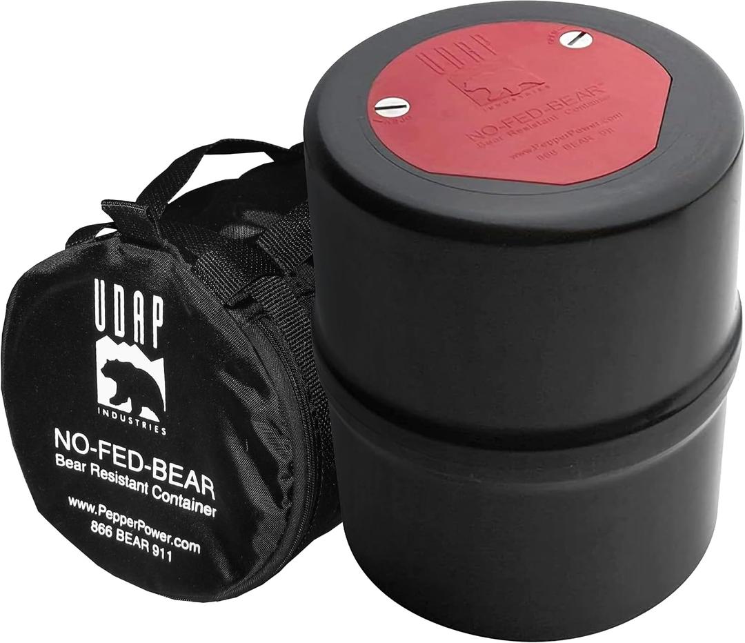 UDAP Bear Resistant Canister, Hiking Camping Backpacking Hunting Food Storage Container with Carrying Case, 2 Gallons,8” x 10”, BRCWC, One Size