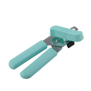 Classic Multifunction Can Opener and Bottle Opener Easy to Use, Razor Sharp Stainless Steel Cutting Wheel, Soft Ergonomic Handles, Ocean Drive