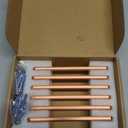 Goo-Ki Brushed Copper Cabinet Pulls with 5''Hole Centers, Zinc Alloy Cabinet Handles for Dresser,Wardrobe,Cupboard- 6 Pack