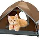 Outdoor Waterproof Pet Camping Tent, Cave Bed for Indoor Cats and Small Dogs, Portable Cat House Dog House, 21.6x21.6x14.9''