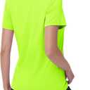MAGCOMSEN Women's Workout Tops UPF 80+ Short Sleeve Moisture Wicking Shirt (Green, L)