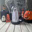 Halloween Decor Light Up Ghost in Dome Cloche Lighted Ghost for Home Mantel Tabletop Party Holiday Table Centerpieces Indoor Decorations