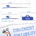 WIDDEN Kids Fishing Pole, Portable Telescopic Fishing Rod, Toddler Collapsible Fishing Rod and Reel Combo with Tackle Box for Boy, Girl, Youth, Beginner, Over 3 Years Old (Misty Blue & Magic Purple)