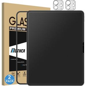 Mothca 2 Pack Matte Glass Screen Protector for iPad Pro 13-inch M5 2025 / M4 2024 + 2 Pack Camera Lens Protector with Installation Frame, Anti-Glare & Anti-Fingerprint Tempered Glass, Smooth as Silk
