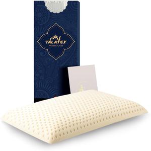 Talatex Talalay Ultra Slim 100% Natural Premium Latex Pillow, Ultra Thin Flat Pillow for Stomach and Back Sleepers Helps Cervical Neck Alignment and Deeper Sleep, No Memory Foam Chemicals2.7" H