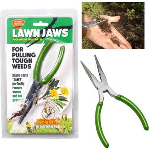 Lawn Jaws The Original Sharktooth Weed Puller Remover Weeding & Gardening Tool Weeder -Pull from The Root Easily! Ergonomic Handheld Weeding Tool for Spring Summer Cleaning, for All Age Gardeners