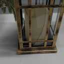 Baquler 2 Pcs Christmas Decorative Lantern LED Christmas Lantern 14" Bronze Vintage Flameless Hanging Candle Lanterns Xmas Centerpieces for Tables Indoor Outdoor Porch Decor (Black Red Plaid)