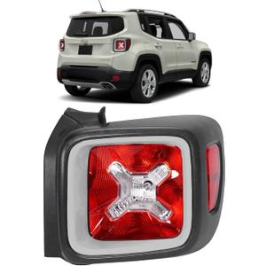 Taillight compatible with 2015-2020 Jeep Renegade Right Passenger Side (Black-chrome)