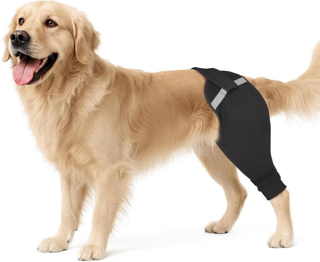 Dog Rear Leg Sleeve to Stop Licking, Upgraded Hind Leg Cover to Stop Slipping, for TPLO Surgery, Skin Conditions, Wounds, Breathable Soft Fabric, Dog Cone Alternative, Right,XS,Light Black