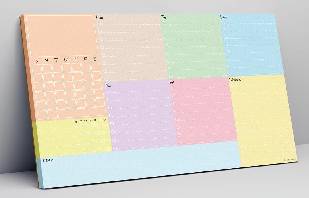 2 x Week Planner Time Tracker To Do LIst Notepad Goal Setting Busy Life Checklist Time Management Organizer Work Life Balance 7" x 11" Premium 100gsm 62 Sheets Tear Off Scheduler Task Priority Office Work