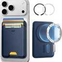 ESR for MagSafe Wallet, 5 Card Holder with RFID Blocking, MagSafe Sticker Included, Slim Magnetic Wallet for iPhone 17e/17/16/15/14/13/12 Series and Selected Samsung Devices, Not for 13/12 Mini, Blue