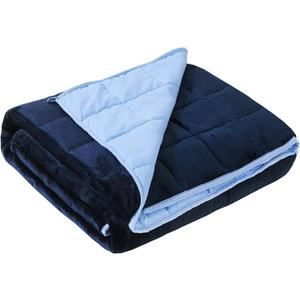 Satwip Weighted Blanket 20 lbs Queen Size Fuzzy Warm Flannel Throw Blanket with Soft Breathable Sanded, 60 x 80 inches, Blue