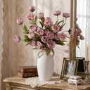 Waipfaru 6 Pcs Faux Peonies Artificial Flowers for Vase, Vintage Silk Peony Stems for Wedding Vase Filler DIY Bouquet Centerpieces Home Indoor Outdoor Decor (Pink, 27")