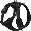 No Pull Dog Harness for Small Medium Large Dogs - Adjustable 2 Layer Mesh Dog Vest with Dual Clip, Escape Proof, Quick Release, Lightweight Breathable Mesh for Walking Hiking (Black,M)