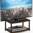 Furinno TURN-N-TUBE TV Riser Stand, 2-Tier Small Elevated No Tools TV Stand, TV Console for TV up to 32 inch, 15.8 x 23.8 x 11, for Living Room, Bedroom, Columbia Walnut, Small 23.8"x11"x15.8"