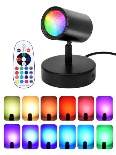 AodiYipei 10W LED Spot Lights Indoor RGB Color Changing Uplighting with Remote, 120V Christmas Spotlight Plant Accent Light with Switch for Halloween Party Decoration, 5FT Code, 1 Pack