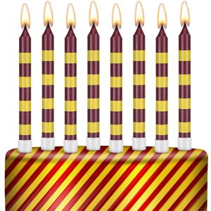 MTLEE 12 Pcs Wizard Birthday Candles Bulk Magical Wizard Inspired Toppers Candles Yellow and Brown Birthday Cake Topper for Kids Magical Wizard Birthday Decoration Supplies Party Favor