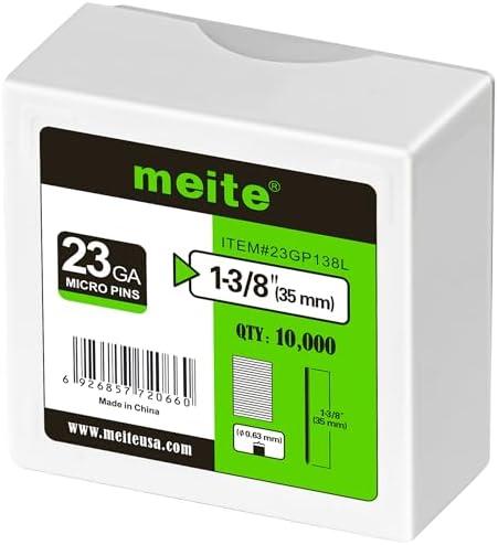 meite 23 Gauge Pin Nails, 1-3/8-Inch Micro Headless Pins for Pin Nailer - Copper Plated Pins Nails for Nail Gun, Ideal for Fine Woodworking and Trim Work (10,000 PCS)