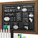 SHANTRA 30"x20" Large Chalkboard, Wooden-Framed Blackboard for Wall, Magnetic Chalkboard for School Office Home, Includes Chalk, Eraser & Hanging Hardware, Black 