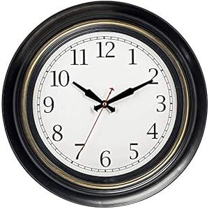 Bernhard Products Large Wall Clock 18" Quality Quartz Silent Non Ticking, Battery Operated for Home/ Living Room/ Over Fireplace, Beautiful Decorative Timeless Stylish Dark Brown XL Clocks, Easy to Read