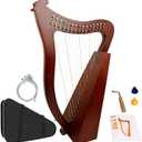 Lyre Harp, 23 Inches 15-String Zelkova Lyra Harp Kit, Stringed Musical Instruments with Tuning Wrench Gig Bag Instructions Extra Strings for Beginners Adults