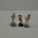 3 Pcs Thinker Small Statue Set - Black Gold Abstract Art Figurines Home Living Room Aesthetic Decor Floating Shelf Coffee Table Office Desk Bathroom Counter Decor (3 Pcs Gold, 6")