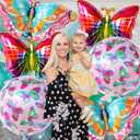 2 x KatchOn, Big, Colorful Butterfly Balloons - 38 Inch, Pack of 6 | Fairies Theme Butterfly Party Decorations | Rainbow Butterfly Theme for Girls, Butterfly Birthday Decorations | Butterfly Foil Balloons