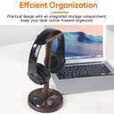 Yookin Wood Headphone Stand Headset Stand for Deak Universal Headphone Holder with Storage Base Handcrafted Desk Organizer for Gaming Headsets(Beech Wood)
