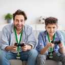 25 Sets Video Game Vip Badge Lanyards PVC Pass Holder Video Game Party Favors Tickets Invitation for Gamer Birthday School Activities Supplies 3.94 x 2.75inch Green