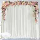 Wokceer Ivory Backdrop Curtain for Wedding Parties 2 Pack 10x8FT Wedding Curtains Photo Backdrop Drapes Polyester for Photoshoot Baby Shower Birthday Party Curtains Background 4 Panels 5x8FT