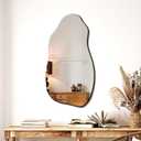TRAHOME 32'' x 18'' Irregular Asymmetrical Wall Mirror for Living Room Bathroom Entryway, Modern Decorative Mirror Hanging