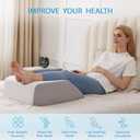 MEGCXIT Leg Pillow Elevation Blood Circulation, Leg Wedge for Elevation for Swelling, Leg Elevating Pillow for After Surgery, Memory Foam Foot Knee Pillow for Back Sleeping 23.616.88 Inch White/Grey