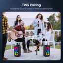 Karaoke Machine for Adults and Kids,Peski Portable Bluetooth Speaker with 1 Wireless Microphone and 1 Wired Mic,Rechargeable Powered Dj/PA Speaker System with TF Card,AUX in,REC,TWS for Birthday Party