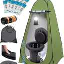 Portable Toilet with Pop-Up Privacy Tent, Camping Lantern, Compact Travel Toilet with Lid, Waste Bags & Gel Packs Outdoor, RV, Hiking, Emergency Potty