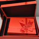 4Pcs Gift Packing Box with Smooth Edges for Storage Red Paper Boxes 11x3.5x8inch , 9.5x3 x6.5 inch, 6x 3x6 inch, 5.5x3x4