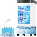 Windowless Air Conditioner, Swamp Cooler w/ 1.6Gal Tank, 20H Continuous Cooling, Evaporative Air Cooler 4 w/Modes & 3 Speeds, Remote Control, 7H Timer, 4 Ice Packs, Portable AC Unit for Indoor