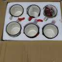 6 Pcs Christmas Mini Coffee Mugs with Plaid Ribbon Red Black Plaid Xmas Tree Truck Snowflake Coffee Mug, 5 oz Mini Farmhouse Tiered Tray Decor Coffee Cups for Housewarming Gift Xmas Centerpieces Decor