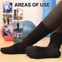 BELINO Pilates Socks for Women with Non Slip Grippers  Crew Socks for Yoga, Barre, Gym, Workout, Hospital 4 Pairs (6, Black)