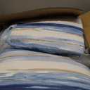 Madison Park Quilt Set Cottage Coastal Design, 6 Piece Set - All Season, Coverlet Bedspread Lightweight Bedding Layer, Shams, Toss Pillows, Full/Queen(90"x90"), Blue/White