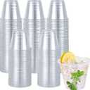 Turbo Bee 300 Pack 9oz Clear Plastic Cups,Disposable Crystal Drinking Cups,PET Plastic Party Cups for Wine,Juice,Iced Coffee and Cold Drinks