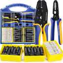 Haisstronica 25PCS Solar Crimping Tool Kit, 20 Pairs MC4 Connectors AWG14-10(2.5/4/6mm) with Stripper and Spanners for Solar Panel PV Cable Installation
