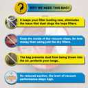 5 Pack VF3502 Replacement for Rigid Shop Vac Bags Size A, compatible with RIDGID 12-16 Gallon Wet/Dry Vacuums, High Efficiency Dust Filter Bags, Part# 23743