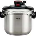 T-fal P45007 Clipso Stainless Steel Dishwasher Safe PTFE PFOA and Cadmium Free 12-PSI Pressure Cooker Cookware, 6.3-Quart, Silver