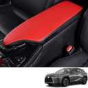Custom Interior Accessories for Lexus UX 200 250h 2019 2020 2021 2022 2023 Leather Center Armrest Box Cover Armrest Cushion Central Armrest Protector Pad(Red+Black)
