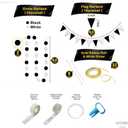 KatchOn, Black and Gold Party Decorations Set - Huge, Pack of 89 | Black and Gold Balloon Arch Kit with Gold Fringe Curtain Backdrop | Graduation Decorations 2025, Black and Gold Birthday Decorations