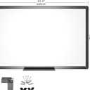 VIZ-PRO Magnetic Dry Erase White Board, 48 X 32 Inches, Black Aluminium Frame