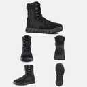 FREE SOLDIER Men's Tactical Boots 8 Inches Lightweight Combat Boots Durable Suede Leather Military Work Boot Desert Boot (10, Deep Black)
