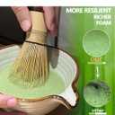 2 x Vaiheng Matcha Whisk, Matcha Whisk Set Matcha Bamboo Whisk for Matcha Powder Handcrafted Organic Traditional Japanese Chasen, 100-Prong Matcha Stirrer Wisk Mixer Brush for Authentic Tea Preparation